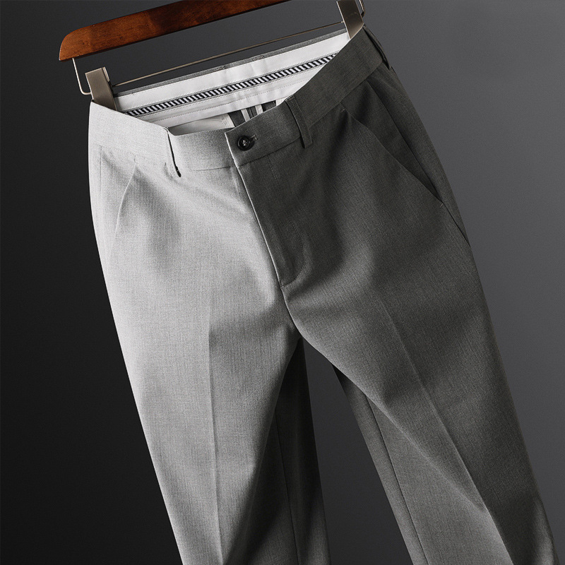Long pants men's summer Tencel cropped suit pants men's business cropped pants casual gray thin ice silk suit pants Long pants men's summer Tencel cropped suit pants men's business cropped pants casual gray thin ice silk suit pants