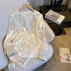 新中国式女装国風刺繍衝突色シャツ2025年春装新型宋錦内着改良唐装上着