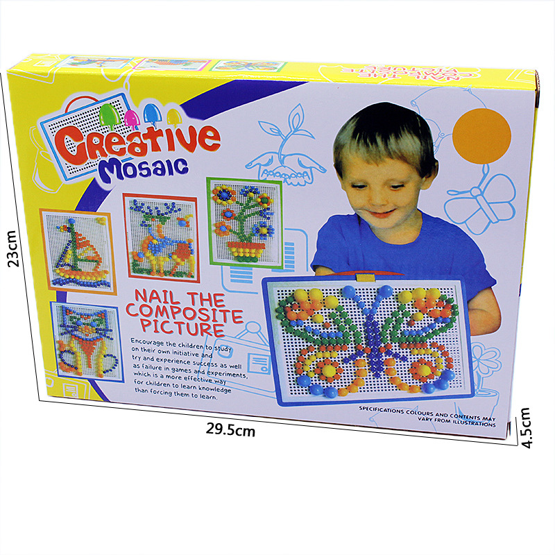 Al por mayor seta uñas rompecabezas inteligente uñas de inteligencia empalme 296 unidades juguetes educativos los niños variedad bloques de construcción