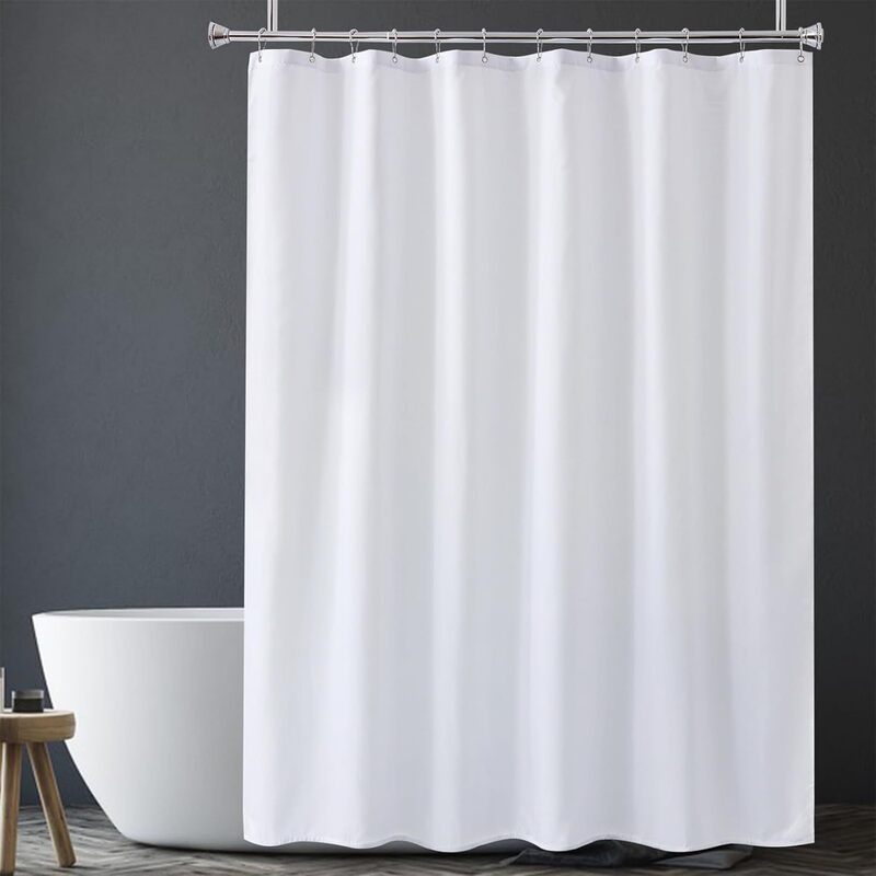 Waterproof Fabric Shower Curtain Liner Soft Lightweight Washable White Shower Curtain Bathroom Fabric Shower Curtain Hotel Spa Quality