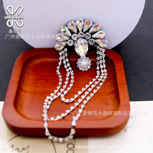 Crown-shaped tassel brooch drill corsage hot floral clothing shoes and hats handmade material hand-sewn flannel torpedo accessories wholesale