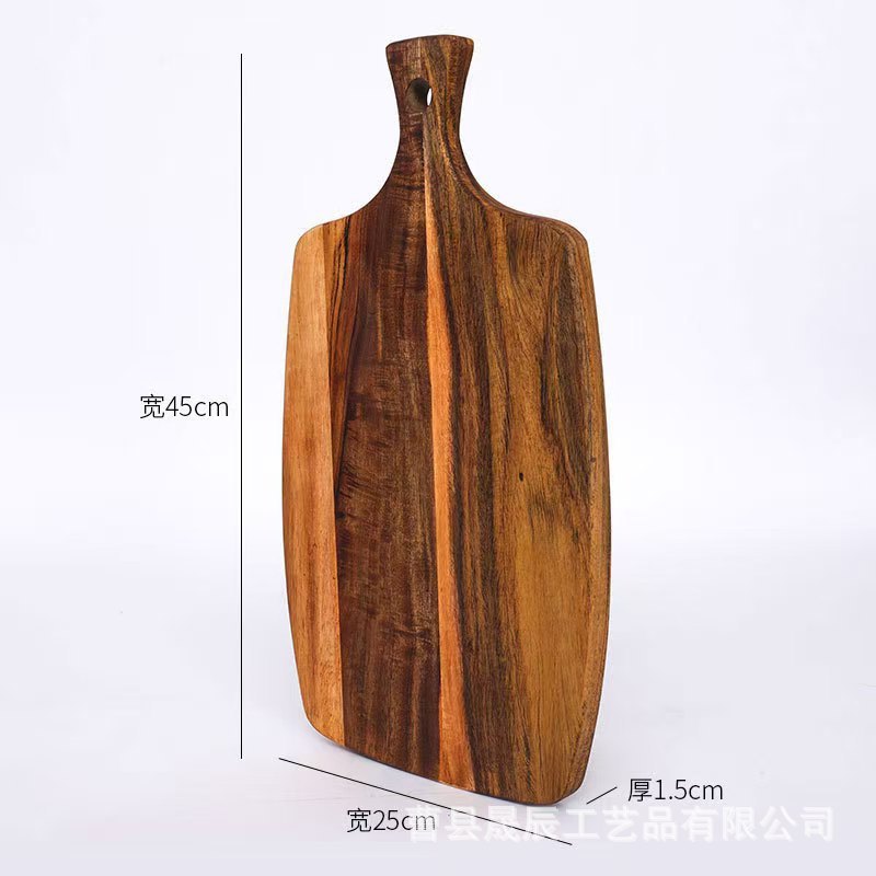 Tablero de cortar de madera de acacia Tablero de cortar de madera maciza Tablero de cortar de frutas y verduras Tablero de cortar Tablero de cortar con mango de madera de acacia Tablero de cortar pizza Tablero de bistec