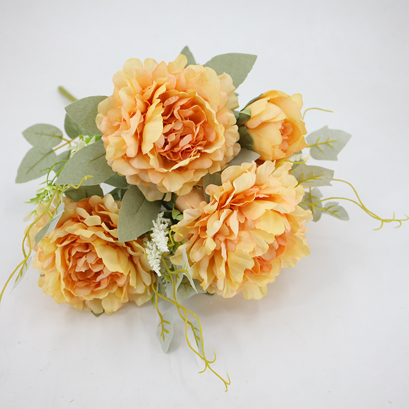 Simulación de un montón de peonías decoración del hogar flores artificiales flores imitación fotografía apoyos flores de seda al por mayor