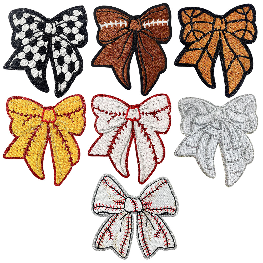 Rugby Football Baseball Basketball Volleyball Softball Bow Patch Embroidery Patch Patch