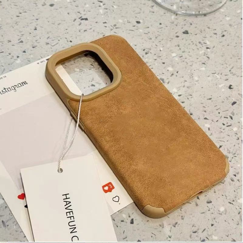 Escalera piel de cordero para iPhone 16pro funda para teléfono móvil Apple 15 color sólido 14pro13promax nuevo 12