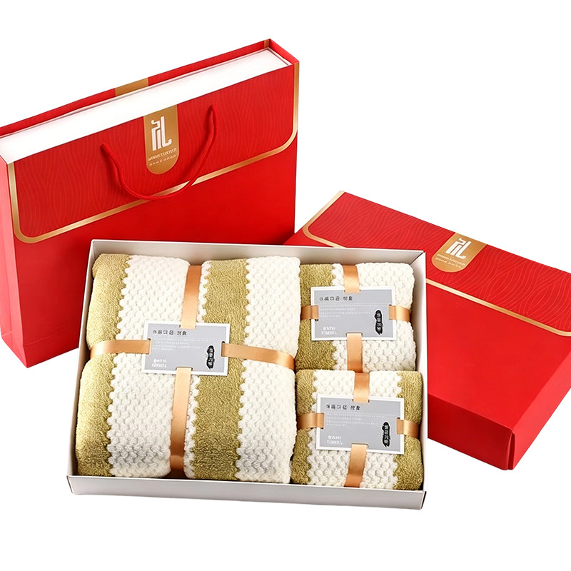 Caja de toallas de coral, toallas de coral, toallas de baño, eventos comerciales, regalos de bodas, regalos de regalo al por mayor