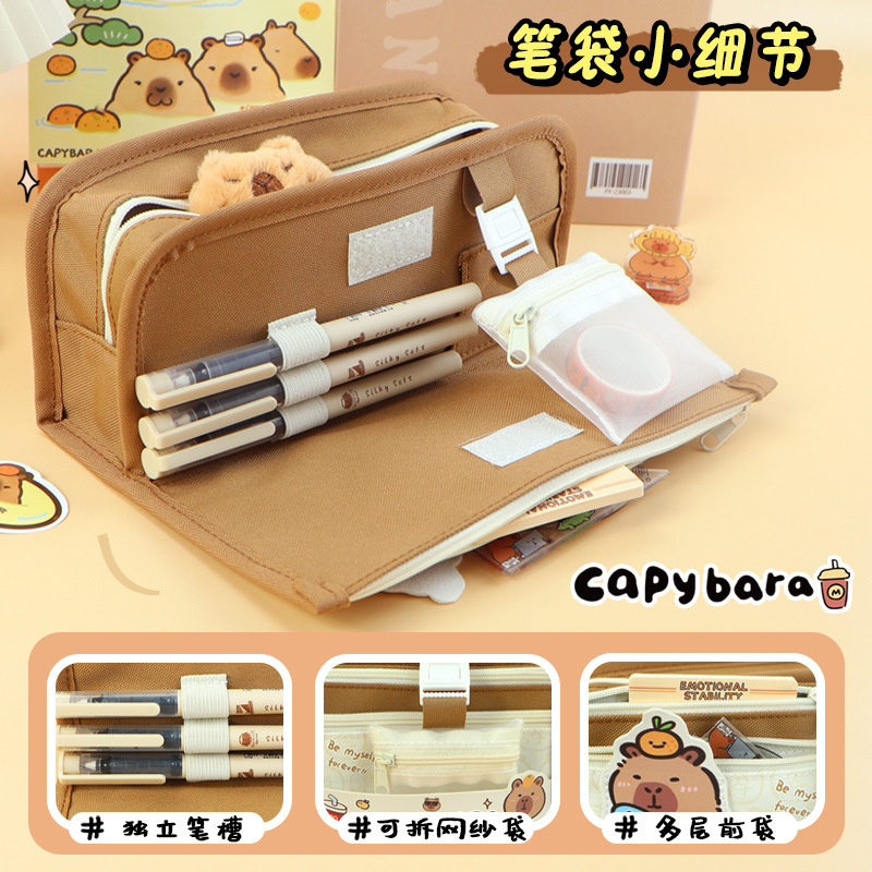 High quality cartoon pencil case, capacious school pen for students 2