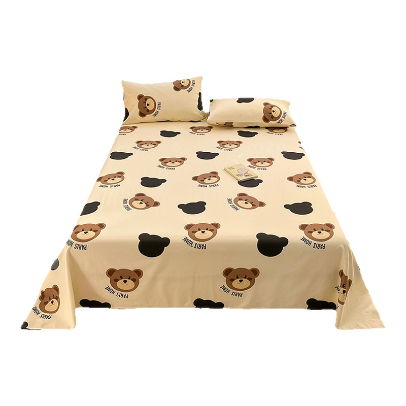 Nuevas sábanas de algodón lindo para niños de una sola pieza de algodón, dormitorio de estudiantes individual, traje de tres piezas de 1,5 metros, verano