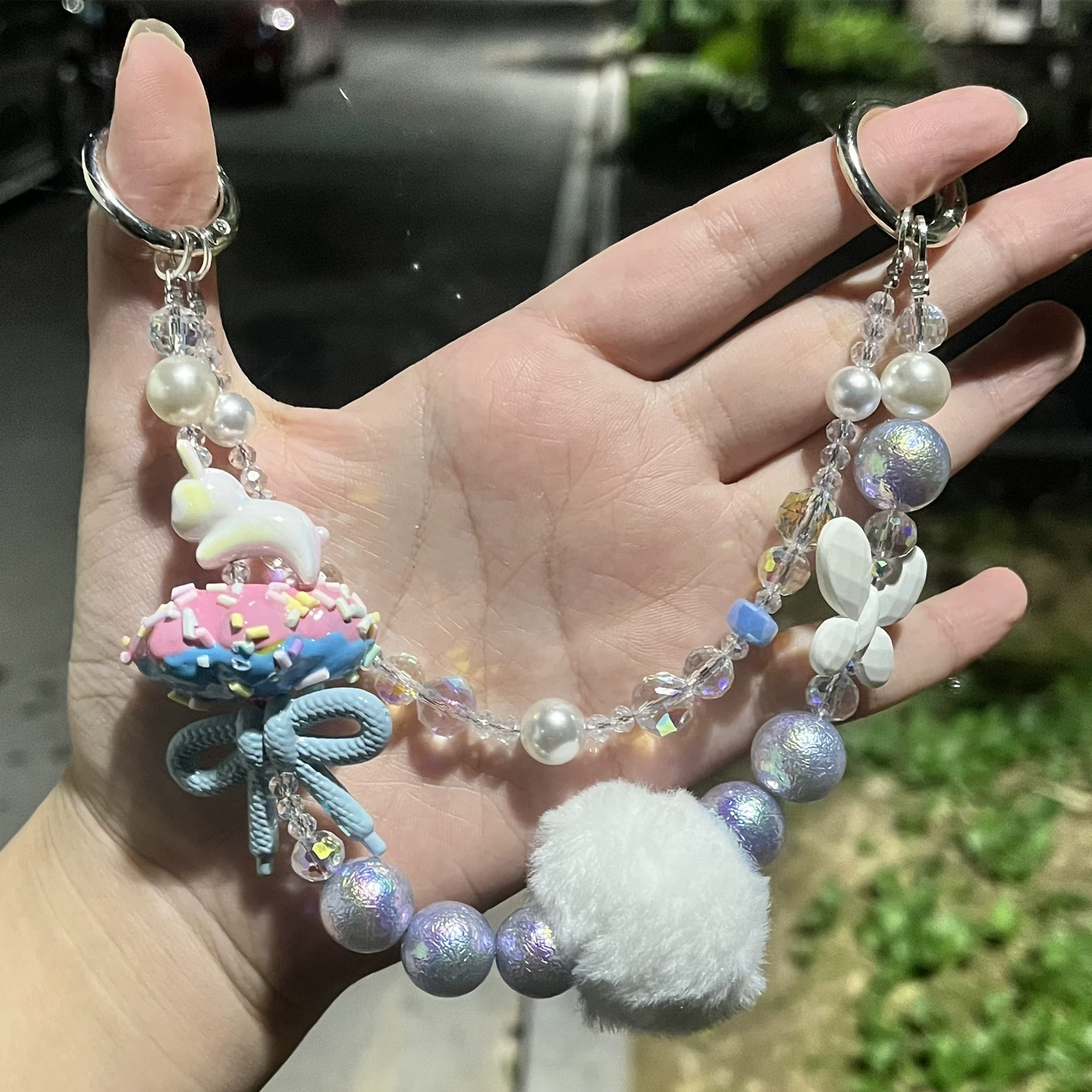 【Модель дизайнера】Серый туман DIY цепочка для телефона и сумки, подвеска, универсальная многополосная цепь для женщин, разноцветный блайнд-бокс для ношения