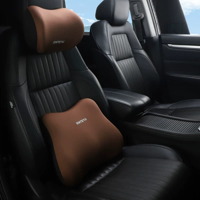 Headrest Headrest Seat Backrest Car Cushion - brown-headrest-waist-pillow