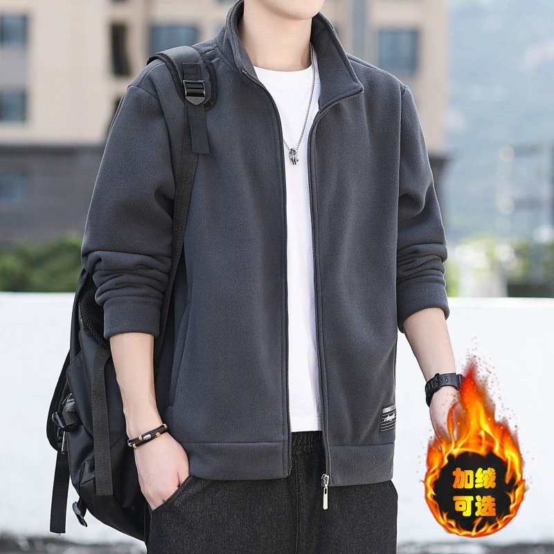 Куртка куртка мужская осенняя зимняя стойка воротник повседневная свободная толстовка осенняя шерстяная шерстяная шерстяная шерстяная шерстяная шерстяная блузка кардиган