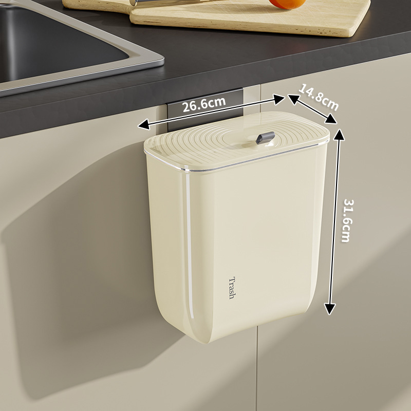 Papelera de cocina con tapa, sala de estar, dormitorio, baño, basura Lou, inodoro grande, bote de basura montado en la pared