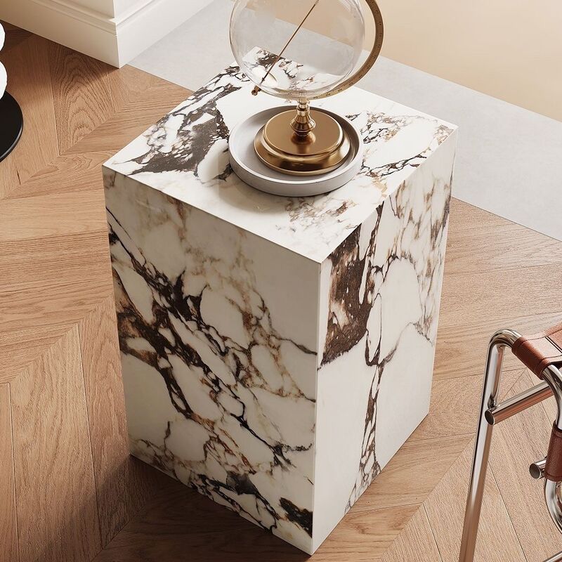 Italian-Style Light Luxury Living Room Entrance Marble Slab Base Sofa Tv Cabinet Side Small Coffee Table Corner Table Italian-Style Light Luxury Living Room Entrance Marble Slab Base Sofa Tv Cabinet Side Small Coffee Table Corner Table