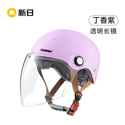 Motosiklet kaskı (dəbilqə) – motorcycle helmet, certified helmet - lilac-purple-transparent-long-mirror-one-size-fits-all