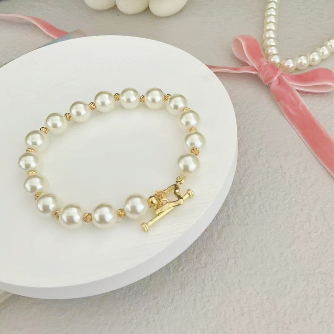 定制2025年欧美精致珍珠可调试双层手链百搭复古小众手串设计礼物