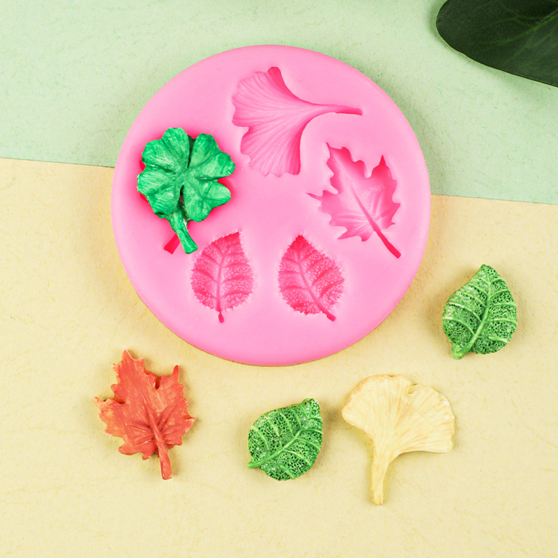 Hoja de arce ginkgo hoja forma de hornear pastel decoración molde de silicona epoxi yeso chocolate fondant Silicona
