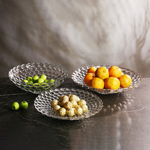 欧式玻璃水果盘家用客厅创意玻璃果盘果盘水果篮零食沙拉果盘批发