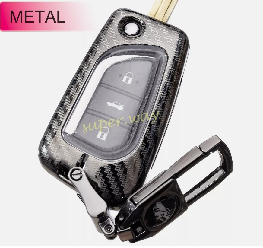 원래 자동차 C 모델 탄소 섬유 패턴 + 작은 자동차 로고 버클