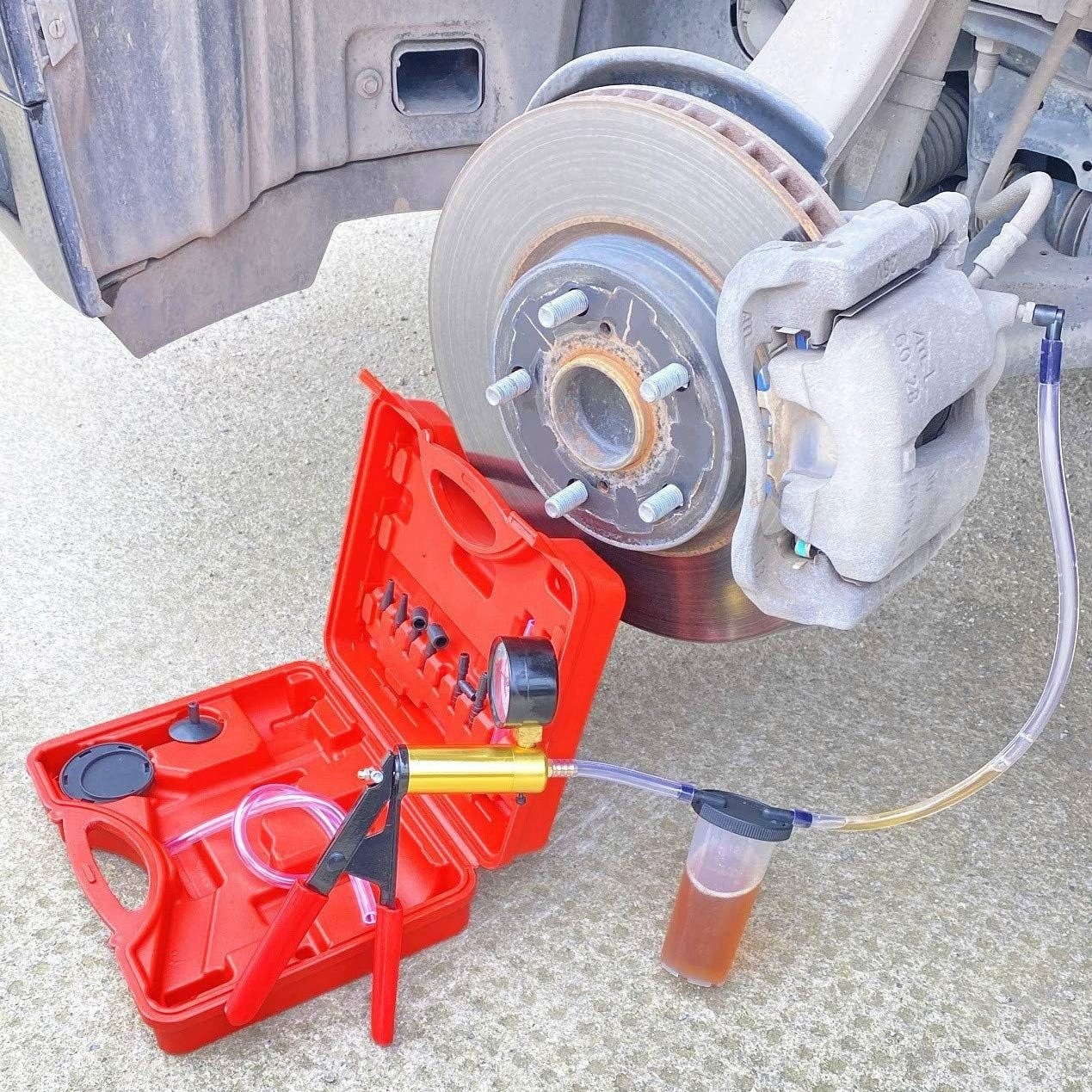 Car air conditioning manual oil extraction vacuum pump, brake oil change vacuum pump, powerful oil suction auto repair tool