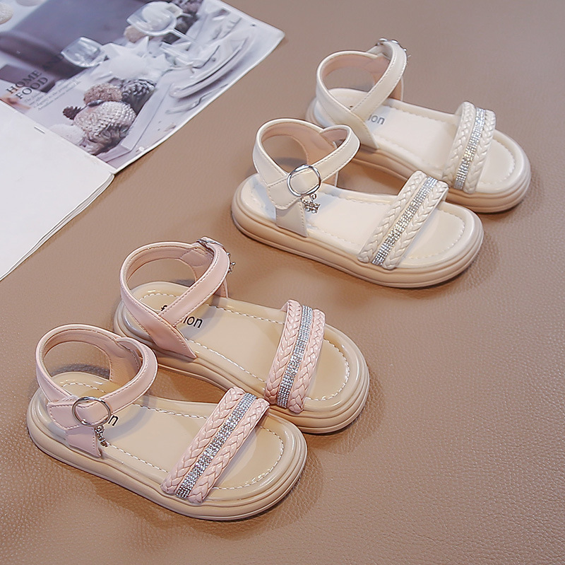 Zapatos romanos de suela suave para niños 2026 verano nuevos zapatos de playa de moda para niñas, zapatos de princesa de dedo abierto para niños grandes image 5