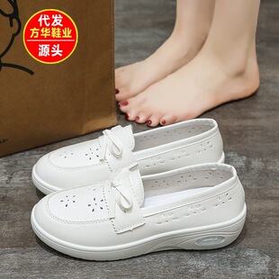 Special White Work Shoes for Medical Care That Do Not Tire Your Feet 2025 Summer White Soft Sole Breathable Thick Sole Non-Slip Nurse Shoes for Women