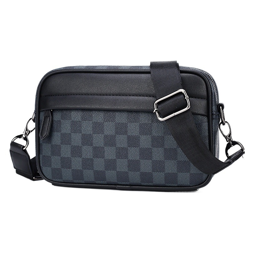Bolso bandolera para hombre 2025 nuevo bolso versátil de moda bolso de viaje a cuadros bolso de hombro casual de moda para hombre venta al por mayor transfronteriza.