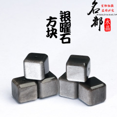 名都水晶 天然银曜石切面方块散珠 黑曜石DIY串珠配件通孔批发