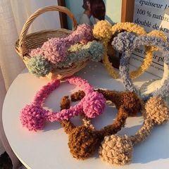 Bear Ears Plush Headband Zhao Lusi's Same Face Wash Internet Celebrity Cute Headband Hairpin Simple Plush Women's Hair Accessories