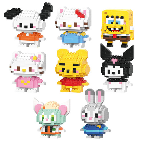 New compatible Lego building blocks cartoon dolls tiny particle building blocks men and women children educational assembly toys gifts
