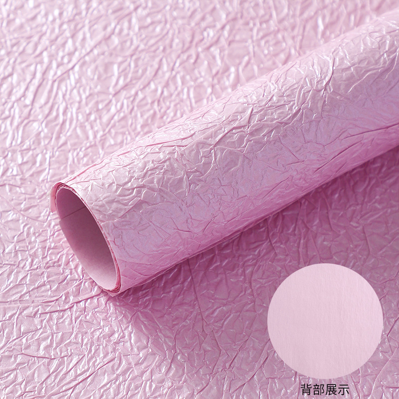 Papel para envolver ramos de flores, materiales para envolver regalos, papel hecho a mano con estampado de piedra estilo coreano con tinta de efecto flotante, papel crepé texturizado.