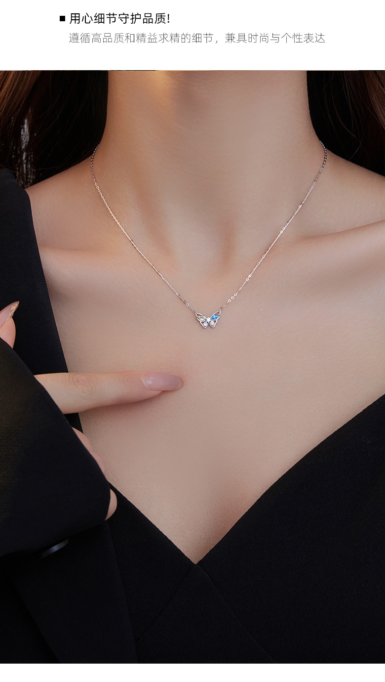 925 Silver Animal Butterfly Colorful Zircon Valentine'S Day Mother'S Day Necklace display picture 10