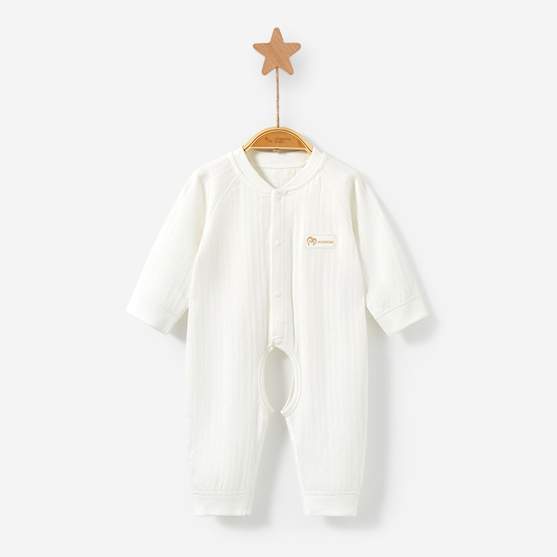 Mono para bebé para primavera, otoño e invierno, ropa de dormir unisex, pelele de algodón puro con abertura en la entrepierna, ropa para recién nacido.