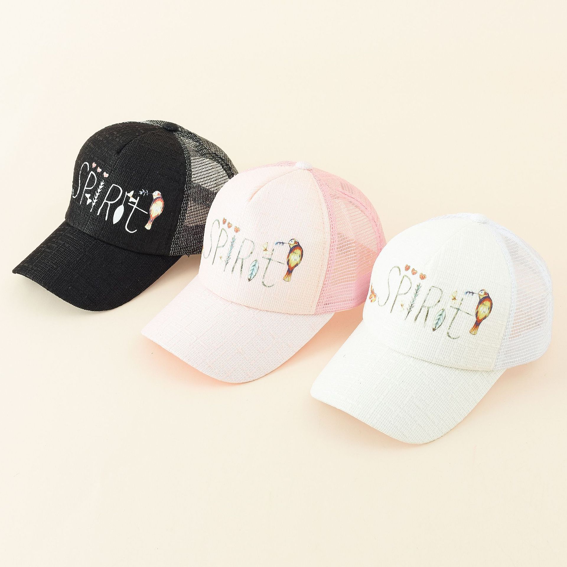 2021 estilo neutral verano nueva moda casual malla gorra carta de impresión gorra a prueba de sol