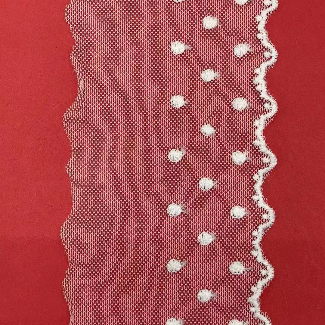 棉线网花圆点波点小花边蕾丝辅料女装童装服装辅料配件 宽7.5厘米
