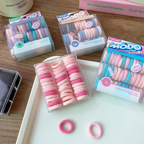 40 boxes of basic Macron color small children's finger hair ties towel rings versatile girls' hair accessories and headwear