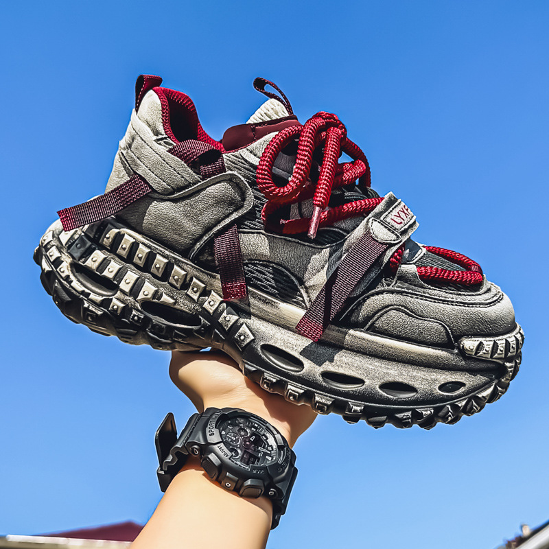2025 Autumn New Dad Thick Sole Height Increasing Lace-up Men's Trendy Versatile Sports Casual Shoes_vogvips.com