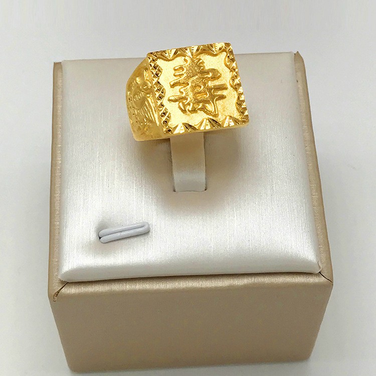 黄銅の金メッキの福の金儲けの指輪の男性の多種類の車の花は宝の蛇口の関公の戒子の金メッキの指輪を招きます。