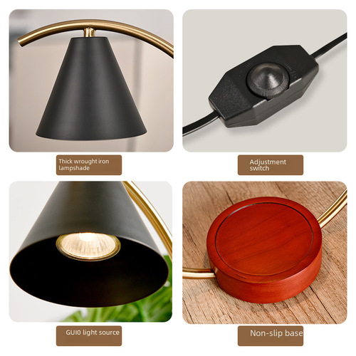 Simple and Elegant Wooden Scented Wax Lamp, Bedside Table Lamp for Home, Aromatherapy, Amazon, Flameless, Adjustable Wax Lamp