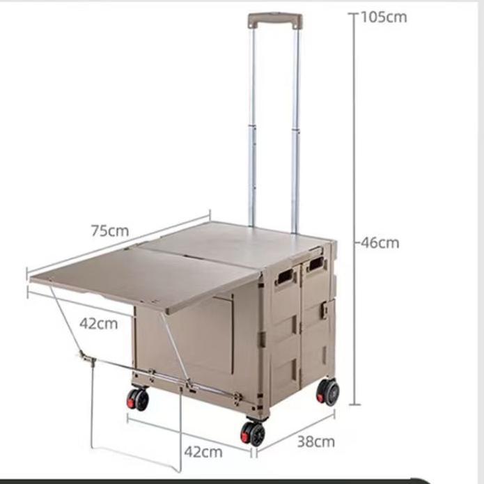 Carrito de camping plegable para exteriores con soporte de gran capacidad, ligero y expandible.