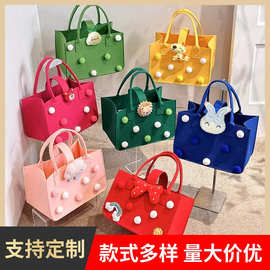 卡通羊毛毡手提包宝宝周岁生日宴伴手礼盒大容量店铺促销礼品袋