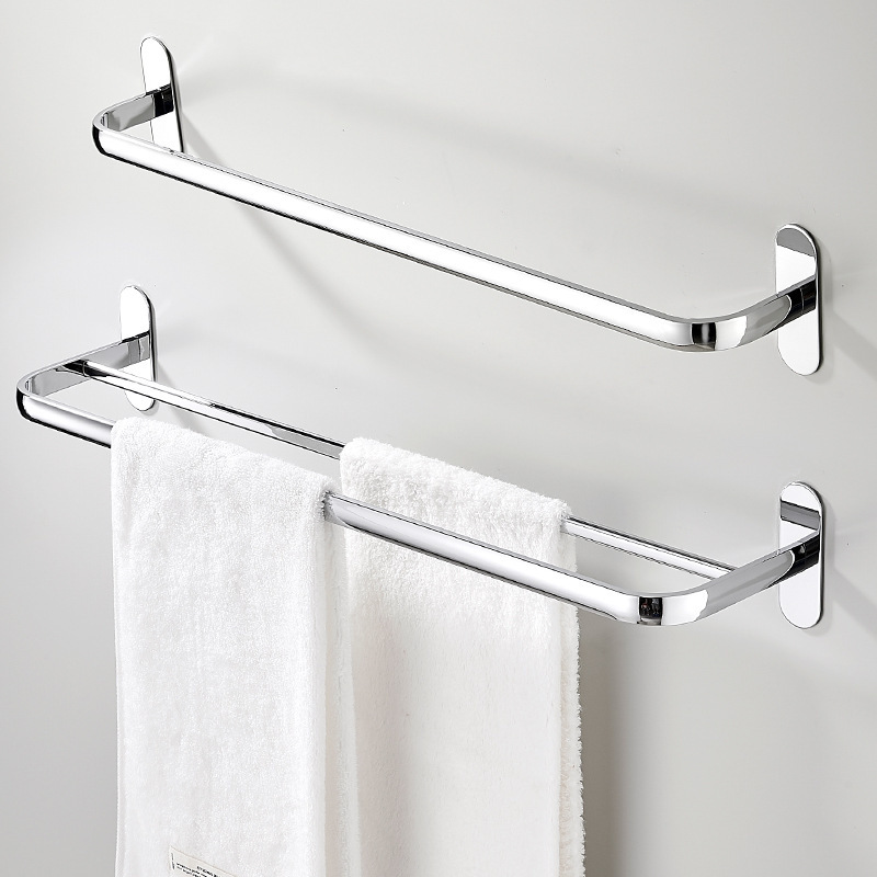 Punch-free Towel Rack Stainless Steel Bathroom Pendant Bath Towel Hook Toilet Single-pole Double-pole Toilet Towel Bar Punch-free Towel Rack Stainless Steel Bathroom Pendant Bath Towel Hook Toilet Single-pole Double-pole Toilet Towel Bar