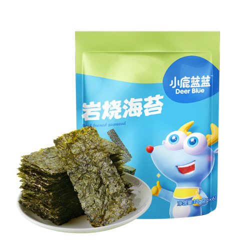 Official Flag Small Deer Blue Blue Rock Grilled Nori Strips Seaweed Rice Partner No Added Salt Children's Snack Brand
