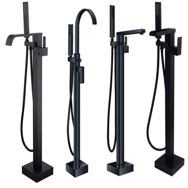 Grifo de bañera de comercio exterior de pie, juego de ducha vertical de cobre, ducha de ingeniería de hotel fría y caliente, suministro directo transfronterizo al por mayor