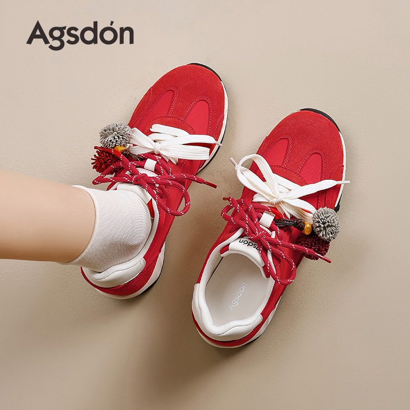 Zapatos de entrenamiento de entrenamiento de la mujer 2025 nuevo otoño invierno con suela gruesa gigante hermosa retro ballet Gump zapatillas deportivas