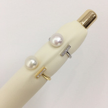 天然淡水珍珠戒指18K真金电镀时尚简平衡系列珍珠戒指直播批发