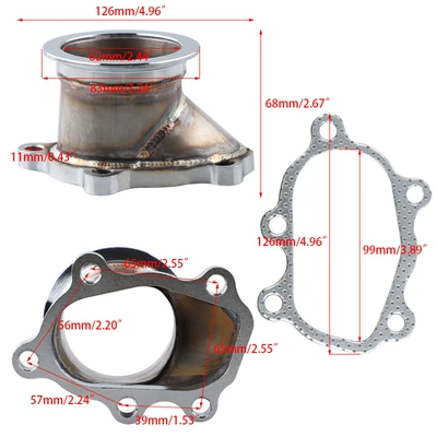 Exhaust pipe Downpipe Adapter V-Band Clamp