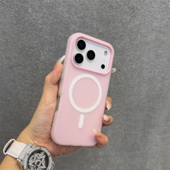 果冻肤感磨砂二合一iPhone17promax手机壳适用苹果17磁吸15带挂绳