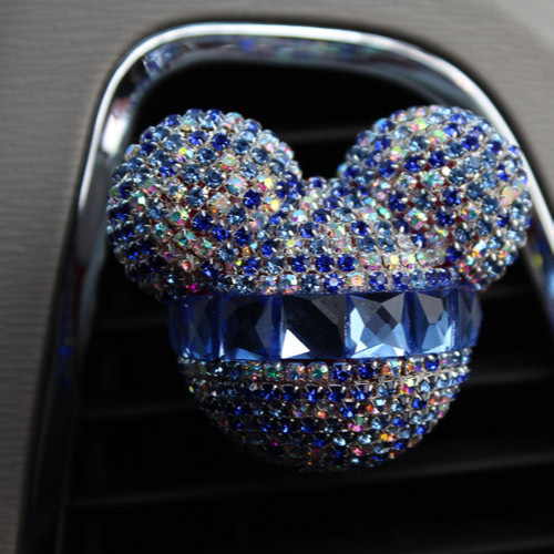 Pegatinas transfronterizas Diamante Salida de aire Mickey Clip de perfume Salida de aire de automóvil con incrustaciones de diamantes Aromaterapia Decoración de puerto de aire acondicionado de automóvil