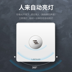 86-type Corridor Smart Sound and Light Control Sensor Delay Two-Wire Home LED Energy-Saving Light 220V Sound Control Switch Panel