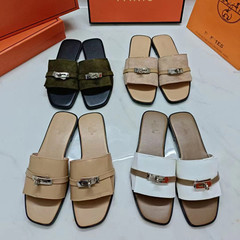 高版本2023夏季外穿鎖扣簡約時尚平底拖鞋女外貿大量供應廠家直銷
